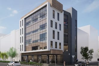 construct building facade,cgi commercial exterior, develop complete property,dwg