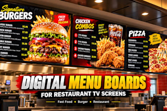 design digital menu boards for restaurant TV screens