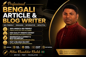 write professional bengali article and blog post content