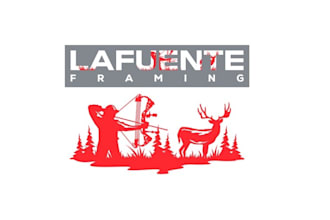 design framing hunting scene logo