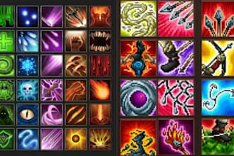 create 2d game art icons, UI  assets, prop, skills, for mobile and video game