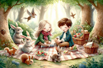 custom watercolor characters for children books