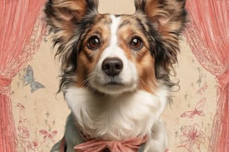 paint dog, cats, whatever pet portrait with watercolor