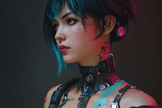 draw cyberpunk character art