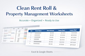 clean property management and rent roll spreadsheets