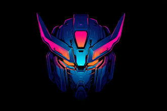 draw a cool typography logo cyberpunk or mecha futuristic