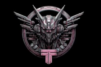 make a fabulous typography logo cyberpunk or mecha futuristic