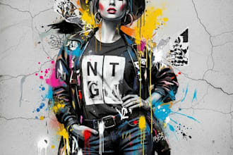 design street art graffiti stencil ready to cut