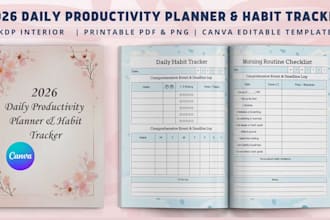 design a 2026 adhd planner with habit and focus tracker for goodnotes and PDF