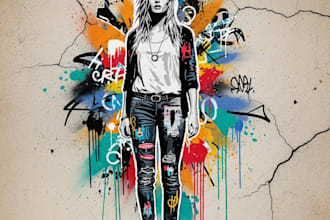 do a creative graffiti stencil for spray painting