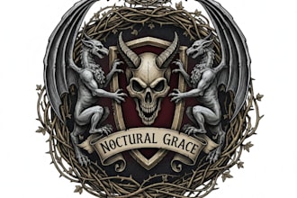 design a dark, elegant, and powerful gothic logo for your brand