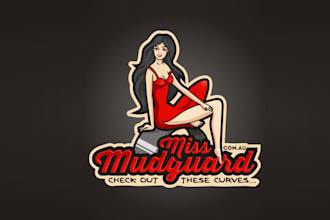 make mascot automotive brand logo for miss mudguard