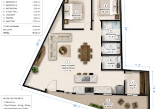 design 2d house plans having detailed dimension