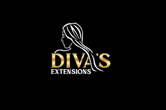 design luxury beauty premium hair extensions studio logo