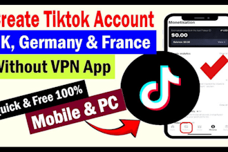 create UK, USA, france tiktok accounts with creator reward program
