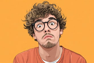 draw cartoon vector portrait with your face