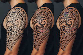 design a tribal tattoo illustration
