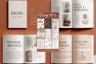 do printable canva ebook, kdp book cover, workbook, self help, book cover design