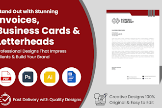 design editable letterhead stationery and custom invoices