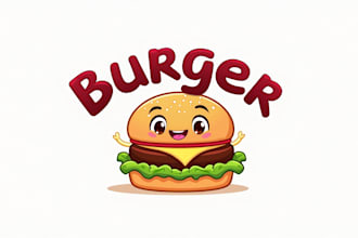 make an amazing burger food logo