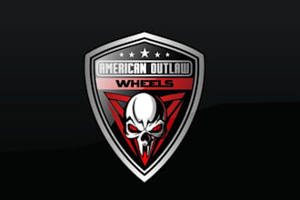 design skull american outlaw wheels  logo
