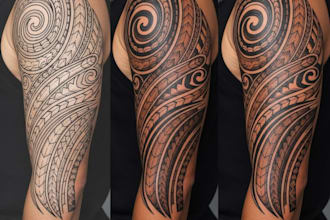 make spiritual tribal tattoo art with custom pattern