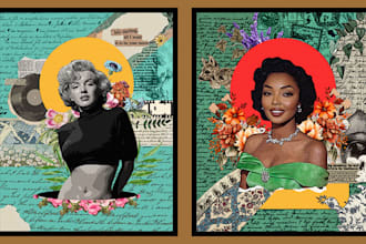 make unique digital collage art for you