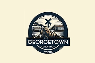 design a rustic yet modern logo for an rv park
