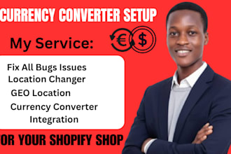 setup multi currency converter geolocation changer in shopify bug store website