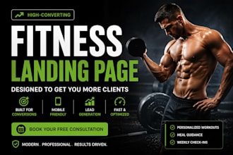 design a fitness landing page personal trainer website