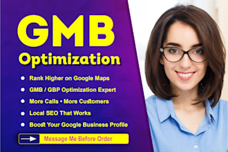 complete gmb,gbp optimization local SEO for better map search ranking