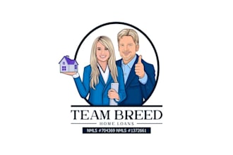 design mascot a fun logo of married mortgage loan officers