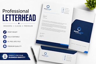design a professional company letterhead and stationery