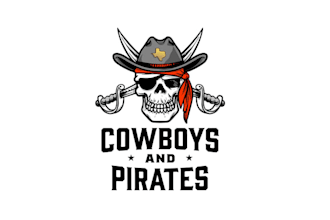 design classic cowboys pirates mascot logo