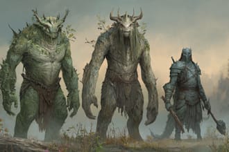 draw fantasy creatures and custom monster illustration