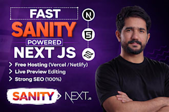 develop sanity powered nextjs web app for your business