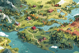 map illustration vector map event map travel map site map fantasy map dnd map