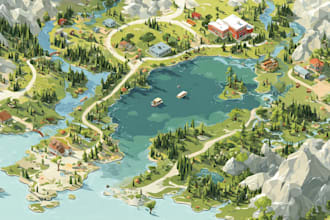 create stunning isometric and vector map illustrations