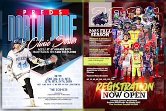 design a pro sport team schedule flyer and poster