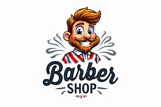 design creative barber shop logo