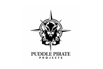 create a fun dynamic funky pirate logo for a woodworker