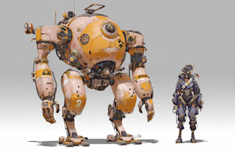 design cute robot character or mascot