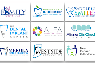 do unique dental logo for clinics, labs and care brand