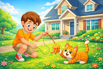 illustrate children story book illustration cover art for amazon kdp