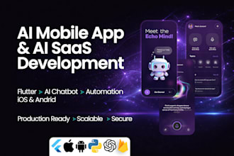 develop ai mobile app, ai saas, ai chatbot, or custom flutter app