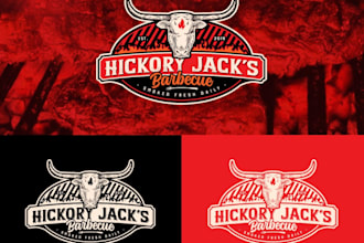 do a vintage premium custom BBQ grill restaurant logo design
