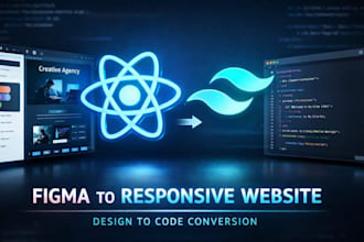 convert figma to responsive react js web app with tailwind
