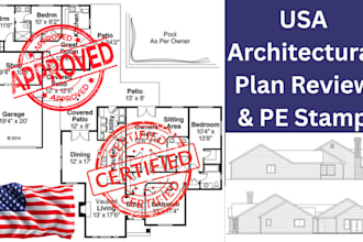 review sign and seal architectural plan architectural blueprint USA pe stamp