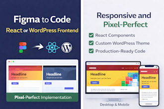 convert your figma to pixel perfect react or wordpress