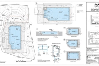 create swimming pool permit drawings and site plans for approval